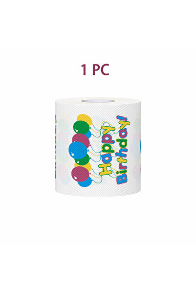 Choice 1 قطعة ورق تواليت مطبوع عليه عبارة Happy Birthday من 3 طبقات، ورق توال...