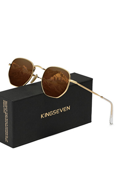 Choice Golden Brown KINGSEVEN Fashion Round Sunglasses Polarized UV400 Women ...
