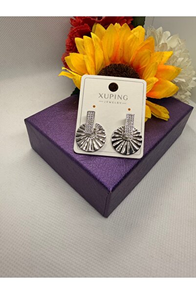 XUPING JEWELRY Xuping Jewelry Series Zircon Stone Fan Model Steel Earrings