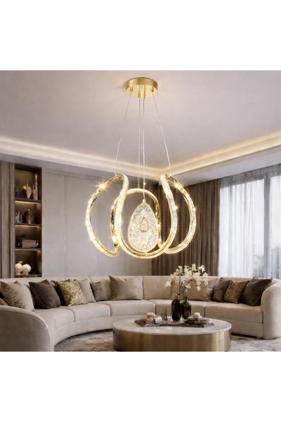 Elektroyou Paris Lüks Cristalya Serisi Orjinal Gold Kaplamalı 3 Renk Ledli Sa...