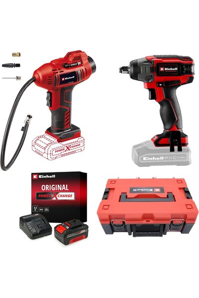 Einhell IMPAXXO 18/230 + CE-CC 18 Li Akülü Somun Sıkma ve Oto Hava Kompresörü...
