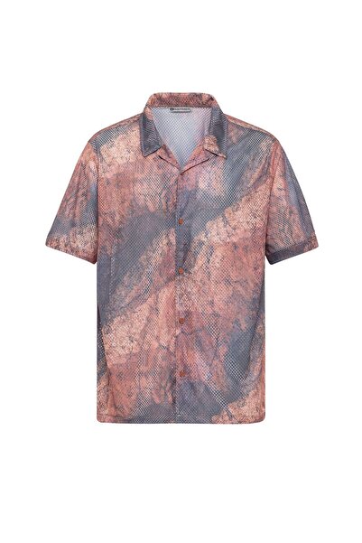 S13 Store Desenli Fitilli Oversize Gömlek