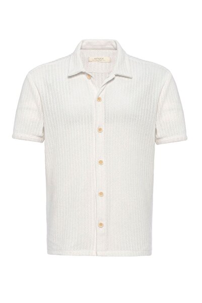 S13 Store Polo Yaka Örme Kısa Kollu Erkek Gömlek