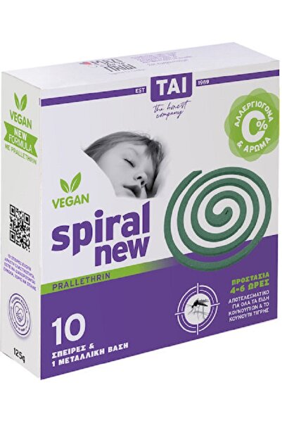Tai Spiral Vegan Φιδάκι για Κουνούπια 10 σπείρες 42-1191 Χωρίς Άρωμα
