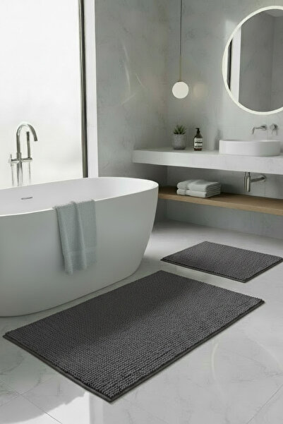 Pasta Bath Mat Washable 2-Piece Set with Non-Slip Base 60x100 & 40x60