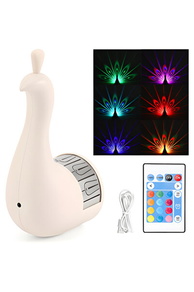 Velaris Peacock Lamp Multicolor LED Projector - Relaxing Ambiance