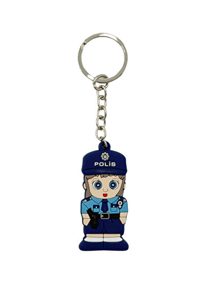 KORDAK Female Police Officer Figure - Plastic Keychain