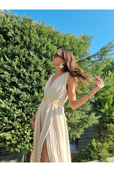 Melis Tuna Butik Helen Model Kuşaklı Elbise