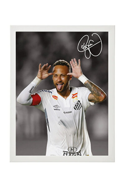 Boomah Accessories Neymar Santos FC Printed Autograph - Framed Poster 30x40cm...