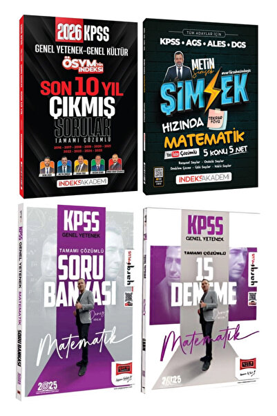 İndeks Akademi KPSS 2026 Son Yıl Çıkmış Sorular+ Metin Şimşek Hızında Matemat...
