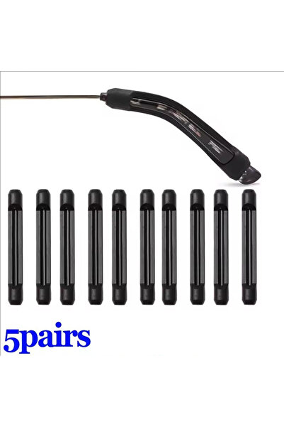 Choice1 5pairs Black 5Pairs Silicone Glasses Anti-slip Sleeves Temple Tip Hol...