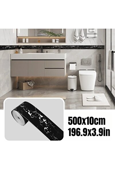 Choice1 White gold pattern 5M PVC Waterproof Waist Line Wood Marble Self Adhe...