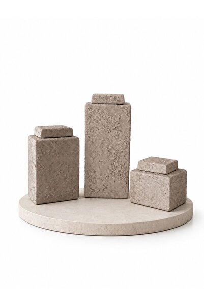 TROVE Noble Covered Ceramic Textured Vase Set