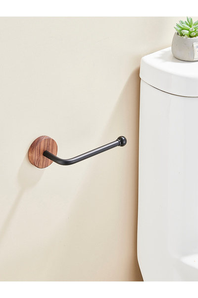 Choice Black Wood Toilet Paper Holder ， Kitchen & Bathroom Hair loops, hair r...