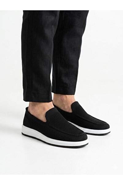 Lütfi Men's Knitwear Black Orthopedic Light Sole Summer Casual Shoes