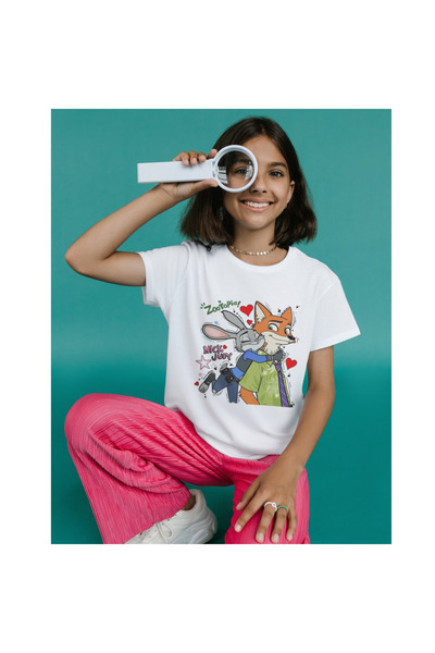 ALPŞAN TİCARET Zootopia t Shirt Boys Girls Kids White T-Shirt Zootopia Printe...