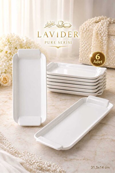 Lavider KÜTAHYA Pure Serisi Premium Servis Sunum Tabağı & Tavuk Dünyası & Çey...