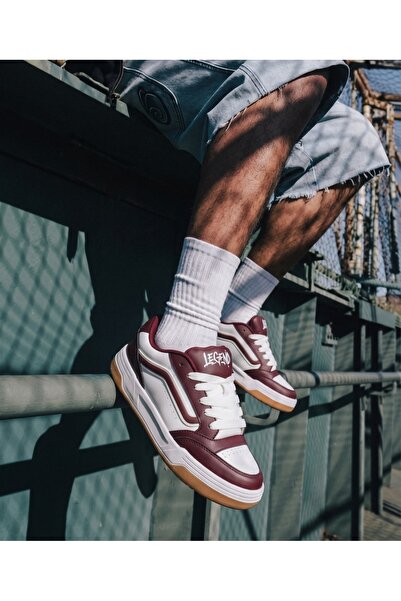 EXCLUSIVE STYLE Adidasi din piele ecologică burgundy - SKATE