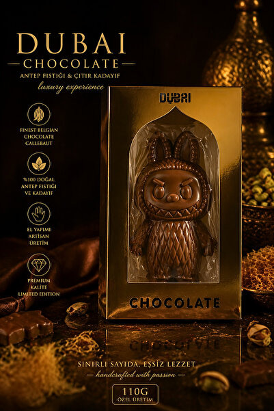 Dubai (DUBAİ) BAUTA Çikolatası – Antep Fıstıklı Çıtır Kadayıflı Premium El Ya...