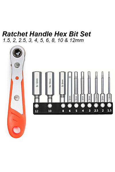 Choice Ratchet Bit Set mm Ratchet Handle Allen Hex Bit Screwdriver Wrench Dri...