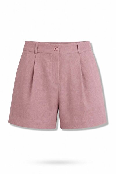 5in1Canpolat Dusty Rose Pleated Detailed Shorts 4084