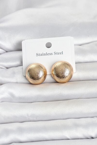 TakÇalıştır 316L Steel Gold Color Top Model Women's Earrings