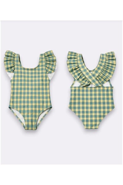 YDBKStore Girl's Pitikare Printed Swimsuit with Criss-Cross Back and Ruffle D...