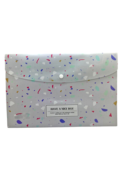 Limmy Plic cu model confetti alb cu închidere cu capsă - 1 bucată