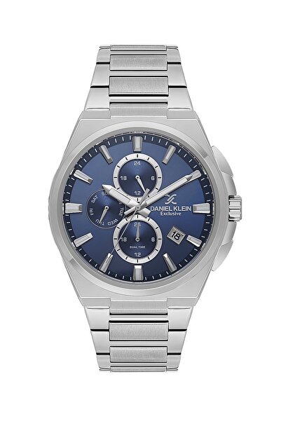 Daniel Klein Dial Navy Blue Band Silver Color 43.5 mm Gift Boxed Internal Ind...