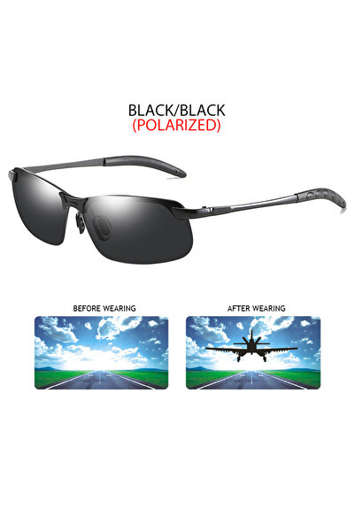 Choice Black Black Fashion Half Frame Photochromic Sunglasses Men Women Class...