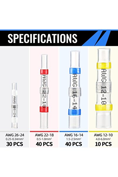 Choice 120pcs 120PCS Solder Seal Wire Connectors Heat Shrink Waterproof Solde...