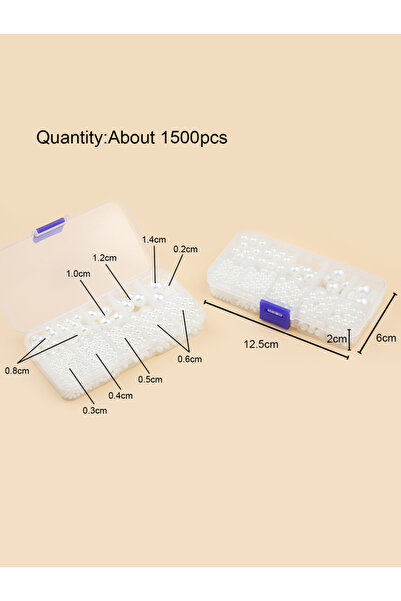 Choice10 No Hole White Box Set 2~14mm No Hole Imitation Pearl Kit Set Box Rou...