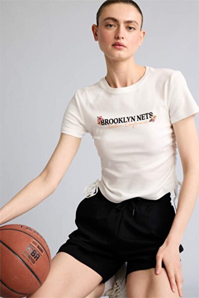 DeFacto Nba Slim Fit Printed Ribbed T-Shirt