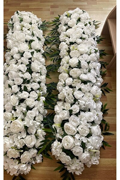 DİVA FLOWER EVENT 1 METRE Lüx Beyaz Şakayık & Gül Tağ Çiçeği Aranjmanı – Metr...