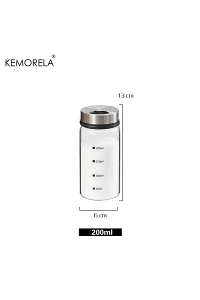 choice2 200ML 1Pcs Glass Condiment Bottle With Stainless Steel Rotatable Cap ...