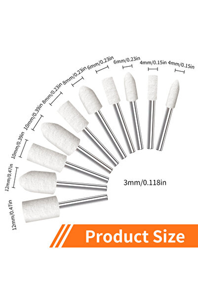 Choice 20pcs 20PCS Wool Felt Polishing Discs Set with 1/8" Shank Mandrel for ...