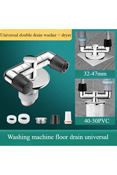 choice2 Type C Downpipe Washing Machine Deodorant Three Head Through Drain Pi...