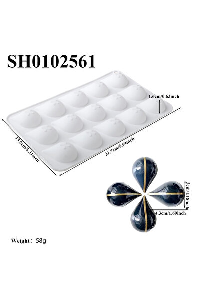 Choice قالب كيك موس على شكل قطرات بـ 15 تجويفًا SH0102561، قالب سيليكون للخبز...