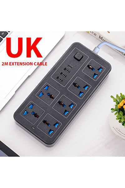 Choice1 UK Black Universal Plug Multi Tap Power Socket USB Type C Socket Powe...