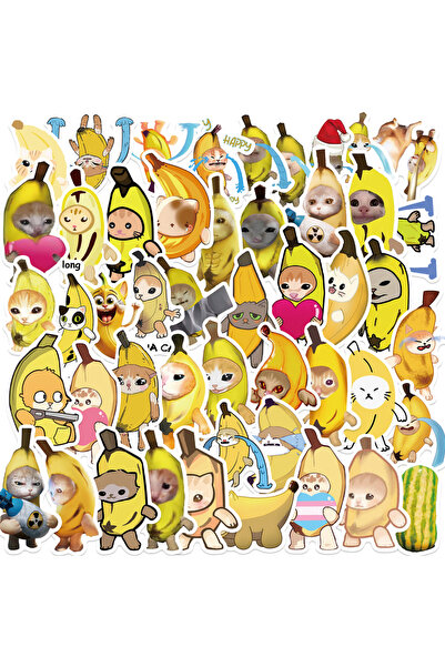 Choice 50PCS 50Pcs Cute Cartoon Banana Cat Meme Stickers Funny Graffiti Decal...