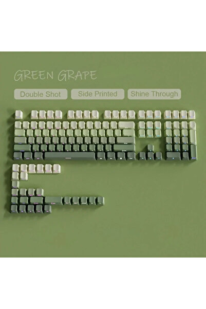 Choice3 مجموعة أغطية مفاتيح Green Grape 2026 متدرجة الألوان من مادة PBT مزدوج...