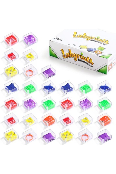 Choice 24pcs with box 24Pcs for Kids Adults Enjoy Fun Balance IQ Mini Maze Ga...