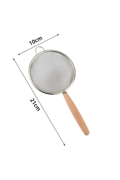 choice2 1pc L 1/3pcs Stainless Steel Colander with Wooden Long Handle Hanging...