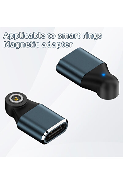 Choice1 Blue Grey Magnetic Type-C Smart Ring Charging Adapter for Smart Rings...