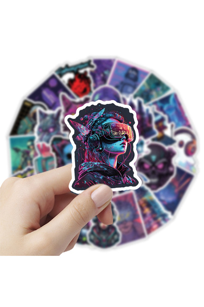 Choice 50pcs 50/100 Pcs Cyberpunk Style Cartoon People Doodle Stickers for La...