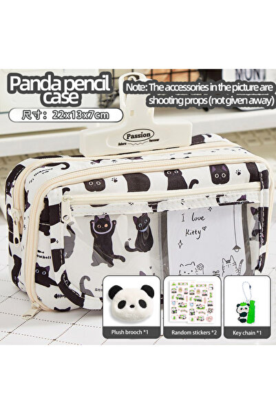 Choice حافظة أقلام على شكل قطة صغيرة لطيفة، تخزين مُقسم إلى 9 طبقات، سعة كبير...