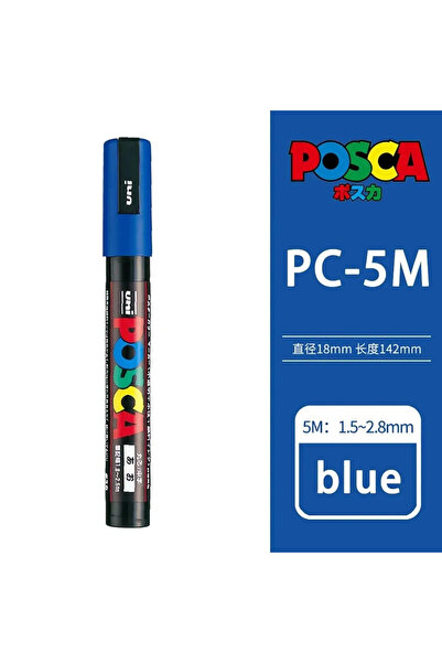 Choice9 PC-5M Blue 1pcs Japan UNI POSCA Markers PC-1M/3M/5M Acrylic Graffiti ...
