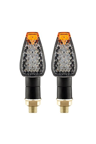 Choice YELLOW 2pcs/set Motorcycle LED Turn Signals Fishscale Flashing Motorbi...