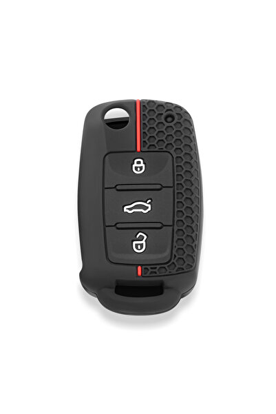 Choice1 غطاء مفتاح السيارة من السيليكون بثلاثة أزرار لسيارات فولكس فاجن VW بو...