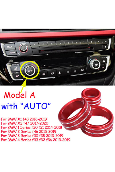 Choice Model A Red Car Air Conditioning Knobs Audio Circle Trim For BMW F30 F...